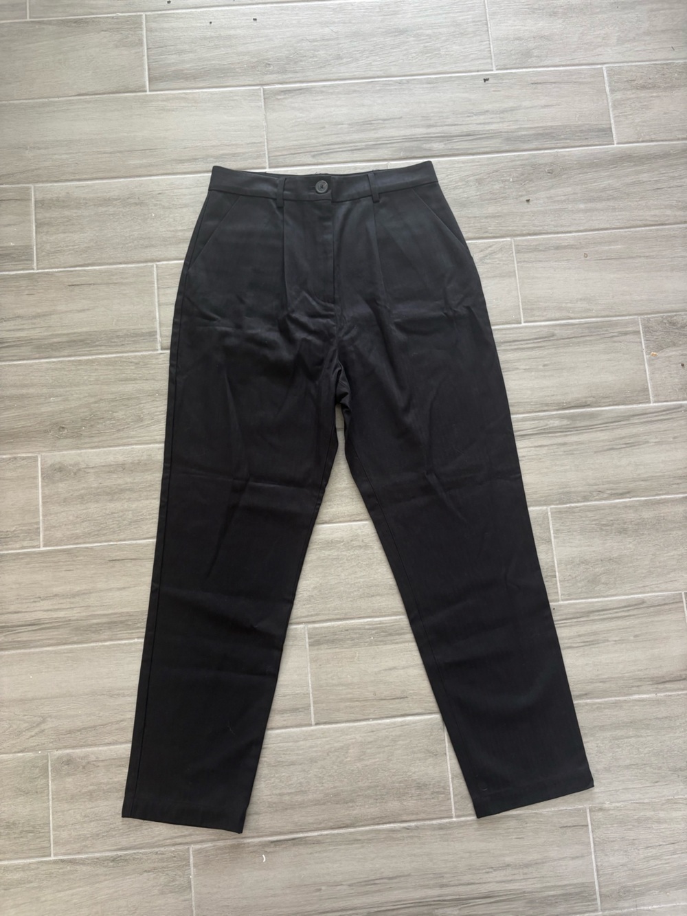 Mara Hoffman Black Tapered Trousers with Pleating